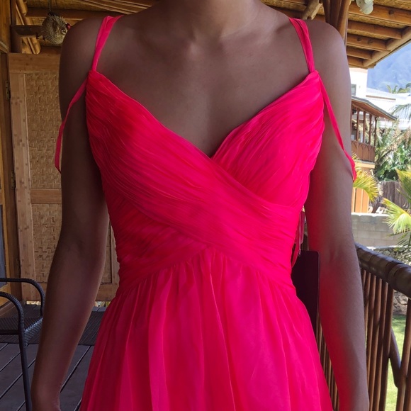 Pink Chiffon A-line Maggie Sottero prom dress NWT - Picture 3 of 8